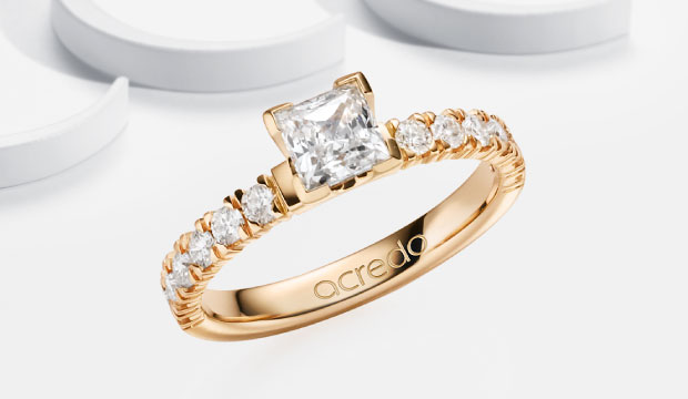 Princess Cut Diamond Engagement Rings | acredo